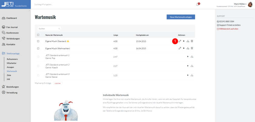 Wartemusik bearbeiten