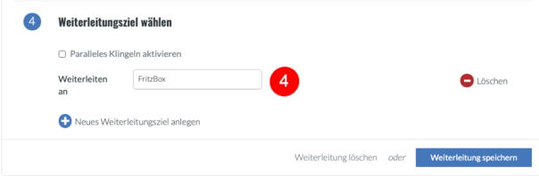 FritzBox als Ziel hinterlegen