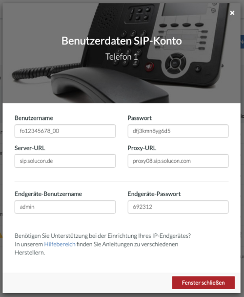 Yealink SIP-T21P: Benutzerdaten SIP-Konto