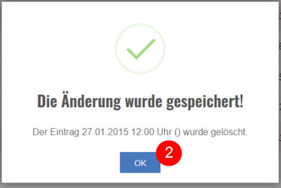 Eintrag löschen Bestätigung