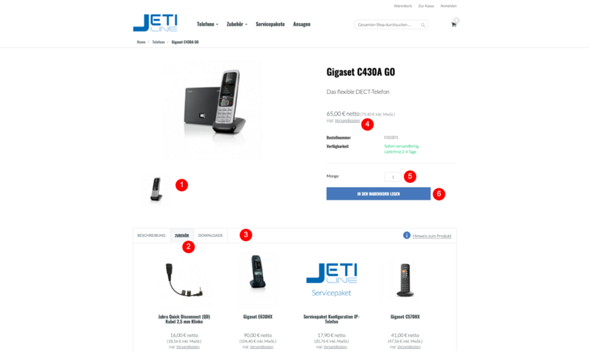 Shop: Produktauswahl