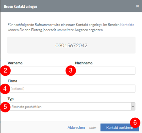 Kontakt benennen