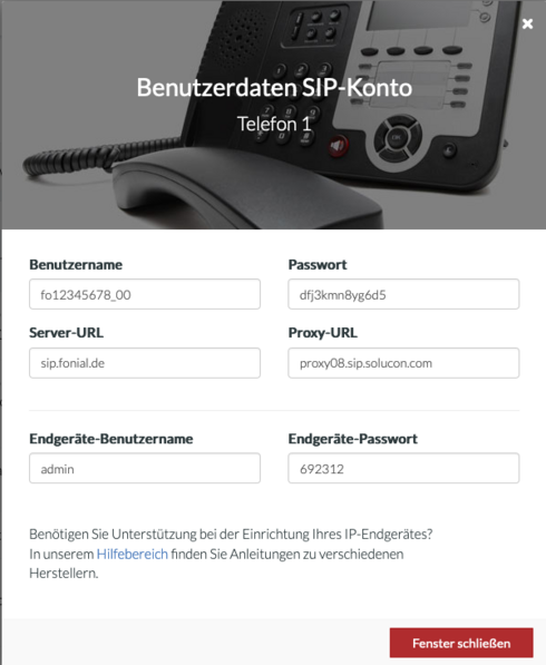 Passwort Endgerät