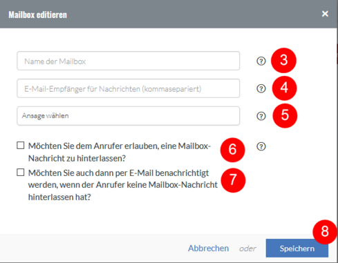 Bestehende Mailbox editieren