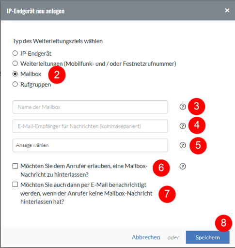 Nue Mailbox anlegen