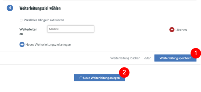 fonial Kundenkonto Weiterleitungsziel einrichten Schritt 3