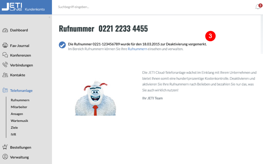 fonial Kundenkonto Rufnummern deaktivieren Schritt 3